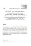 Gouvernance, action publique et cohésion ou comment piloter nos territoires. La gouvernance territoriale : d'un mode de coordination à un processus de cohésion territoriale ?