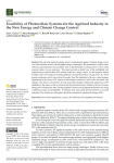 Feasibility of photovoltaic systems for the agrifood industry in the new energy and climate change context