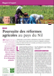 Poursuite des réformes agricoles au pays du Nil