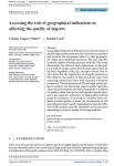 Assessing the role of geographical indications in affecting the quality of imports