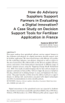 How do advisory suppliers support farmers in evaluating a digital innovation? A case study on decision support tools for fertilizer application in France