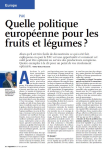 Quelle politique européenne pour les fruits et légumes ?