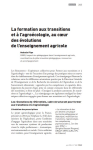 La formation aux transitions et à l'agroécologie, au coeur des évolutions de l'enseignement agricole