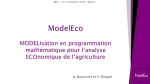 ModelEco : MODELisation en programmation mathématique pour l'analyse ECOnomique de l'agriculture