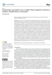 Examining crop yield losses in Igdir plain irrigation systems in Türkiye amidst water constraints
