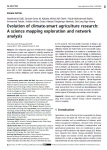 Evolution of climate-smart agriculture research: a science mapping exploration and network analysis