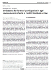 Motivations for farmers' participation in agri-environmental scheme in the EU, literature review