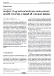 Analysis of agricultural emissions and economic growth in Europe in search of ecological balance