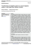 Transforming an irrigation system to a smart irrigation system: a case study from Türkiye (Turkey)