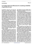 Leveraging improved efficiencies for extending availability of agricultural water