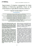 Improvement of irrigation management for better resilience of Moroccan agriculture: focus on the achievements of agricultural research in Morocco