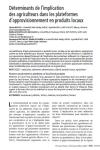 Déterminants de l'implication des agriculteurs dans les plateformes d'approvisionnement en produits locaux