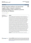 Enhancing the resilience of short food supply chains: toward a relational understanding of the resilience process in the face of inflation
