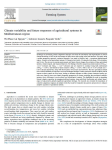 Climate variability and future responses of agricultural systems in Mediterranean region