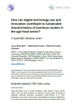 How can digital technology use and innovation contribute to sustainable transformation of business models in the agri-food sector?