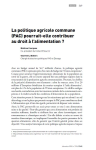 La politique agricole commune (PAC) pourrait-elle contribuer au droit &agrave; l'alimentation&nbsp;?