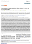 Environmental impacts of agri-photovoltaics systems on local ecosystems