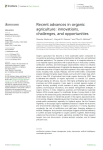 Recent advances in organic agriculture: innovations, challenges, and opportunities