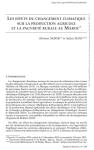 Les effets du changement climatique sur la production agricole et la pauvret&eacute; rurale au Maroc