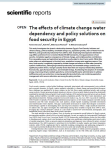 The effects of climate change water dependency and policy solutions on food security in Egypt