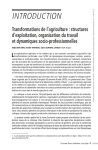 Transformations de l'agriculture&nbsp;: structures d'exploitation, organisation du travail et dynamiques socio-professionnelles