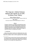 The long run relation between imports and exports in an LDC: evidence from Turkey