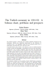 The Turkish economy in 1981-92: a balance sheet, problems and prospects
