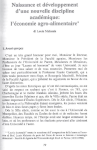 Naissance et développement d'une nouvelle discipline académique : l'économie agroalimentaire