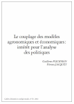 Le couplage des modèles agronomiques et économiques : intérêt pour l'analyse des politiques