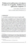 Políticas de tarificación y de ahorro de agua en el regadío. Análisis de su aplicación conjunta