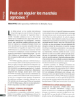Peut-on réguler les marchés agricoles ?