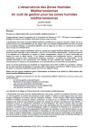 LObservatoire des Zones Humides Méditerranéennes. Un outil de gestion pour les zones humides méditerranéennes