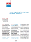 Quest-ce que lexpérimentation dit ou fait des territoires ?
