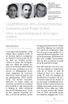 La préférence des consommateurs tunisiens pour lhuile dolive