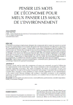 Penser les mots de léconomie pour mieux panser les maux de lenvironnement
