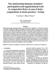 The relationship between members participation and organizational trust in cooperative firms: a case of dairy cooperatives in Izmir province/Turkey