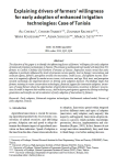 Explaining drivers of farmers willingness for early adoption of enhanced irrigation technologies: case of Tunisia