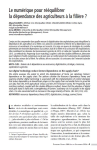 Le numérique pour rééquilibrer la dépendance des agriculteurs à la filière ?