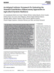 An adapted indicator framework for evaluating the potential contribution of bioeconomy approaches to agricultural systems resilience