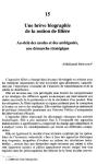 Une brève biographie de la notion de filière