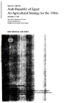 Arab républic of Egypt: an agricultural strategy for the 1990s