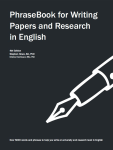 Phrasebook for writing papers and research in english