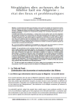 Stratégies des acteurs de la filière lait en Algérie : états des lieux et problématiques