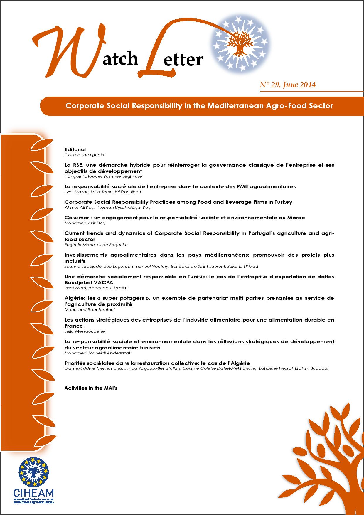 WL 29 Corporate Social Responsibility in the Mediterranean Agro-Food Sector