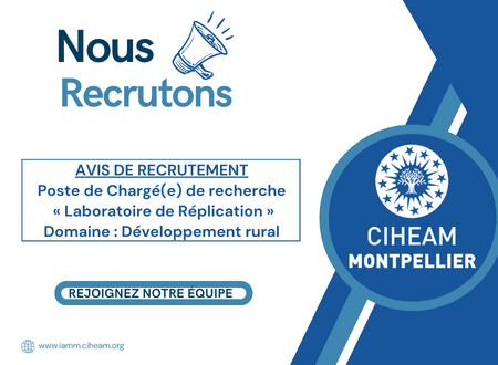 AVIS DE RECRUTEMENT : Poste de Chargé(e) de recherche « Laboratoire de Réplication » Domaine : Développement rural