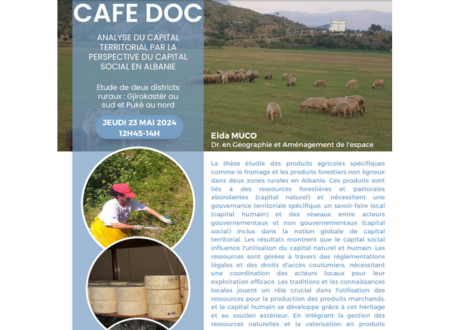 Invitation du CIHEAM Montpellier : Café Doc du Jeudi 23 Mai 2024 à 12h45 – Analyse du capital territorial par la perspective du capital social en Albanie