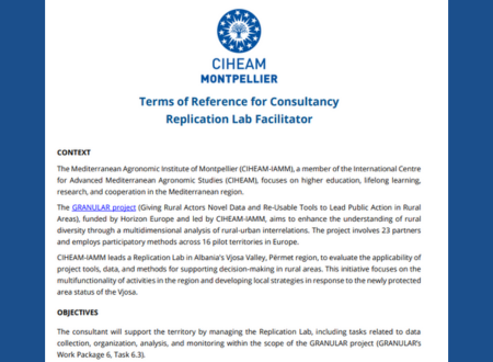 GRANULAR PROJECT: Terms of Reference for Consultancy Replication Lab Facilitator