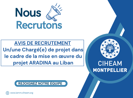 AVIS DE RECRUTEMENT : Un/une Chargé(e) de projet dans le cadre de la mise en œuvre du projet ARADINA au Liban