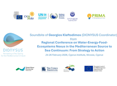 Regional Conference on WEFE, soundbite of Georgios KLEFTODIMOS (DIONYSUS Coordinator)